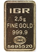 Gold 2.5g IGR Bar