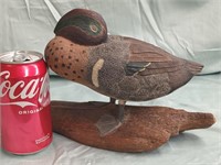 Green Wing Teal Duck Decoy by Pete Taylor 1981