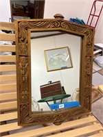 Mirror with Carved Wood Frame -- Saints