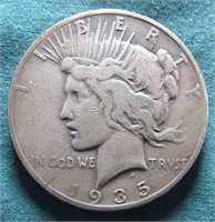 1935-S U.S. PEACE SILVER DOLLAR COIN