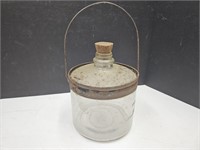 Vntg. Kerosene Oil Glass Jar Cleveland Metal Prod.
