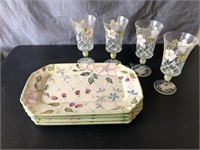 Tracy Porter Handpainted Plates and Glasses