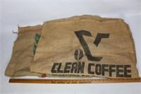 2 Burlap Coffee Bags
