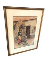 Original T.W. Etzold Watercolor Framed Painting