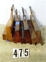 4 – Wooden side bead molding planes, G-Vg. Makers