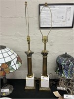 (2) Brass Table Lights