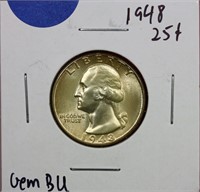 1948 Washington Quarter Gem BU