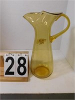 Vintage Amber Blown Mouth Pitcher