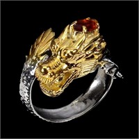 Natural Citrine Dragon Ring