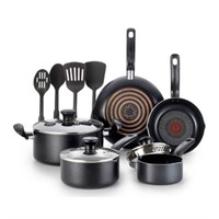 T-fal Simply Cook 12pc Nonstick Cookware Set - Bla