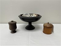 3 Pieces of Wooden Treenware