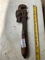 Vintage Stelcon Wooden Handle Pipe Wrench