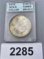 1879 S Morgan Silver Dollar - Toned & Graded