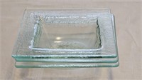 Textured Glass Square Bowls