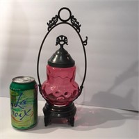 Victorian Cranberry Glass Pickle Caster