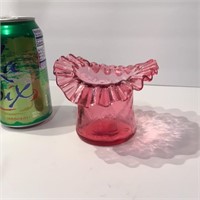 Cranberry Hat / Vase