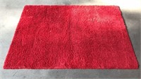 Hampen Red Fuzzy Area Rug