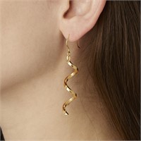 Italian 14k Yellow Gold Spiral Statement Earrings