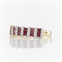 14k Yellow Gold Ruby & Diamond Ring