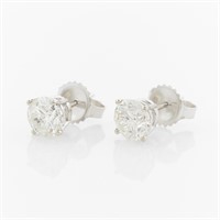 14k White Gold Diamond Studs - 1.92 Ctw