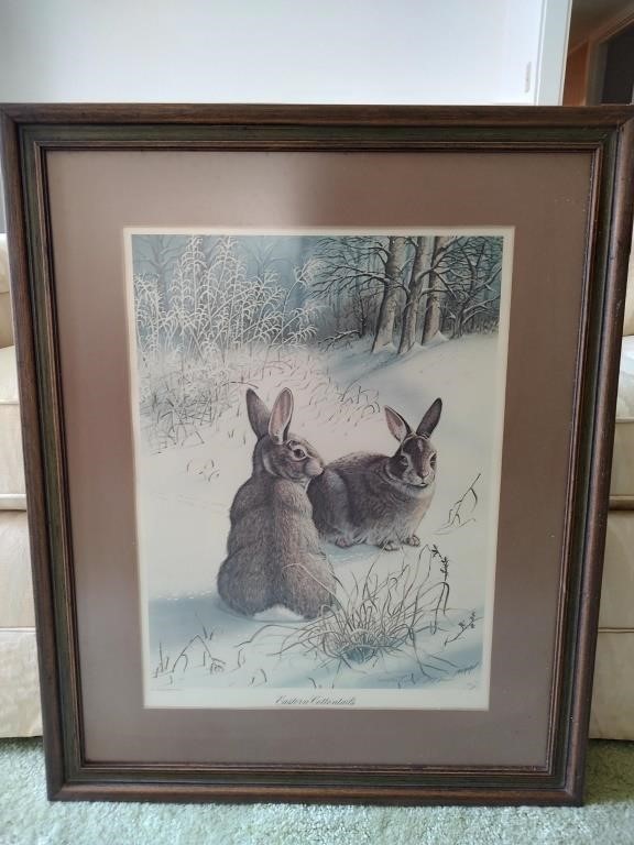 "Eastern Cottontails" Print Signed by Nipp