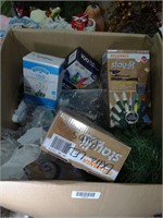 Large Box of Christmas Lights & Bulbs