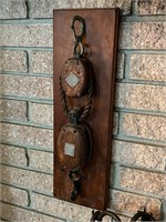 Antique Pulley on Board