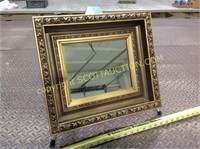 2 mirrors, 14"x16" shadow box gilded framed