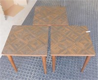 Set of 3 MCM End Tables - 15" Wide, 15" Tall