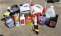 Garden and car supplies. Cleaners, oils, weed