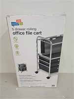 5 drawer rolling office file cart