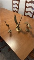 (3) solid brass figurines 
Eagle is