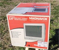 NOS Sealed Magnavox Color TV 14" Flat Tube Jack