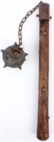 Vintage Cast Iron Wood Flail Medieval War Mace