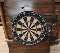 VTG Solid Wood Dart Board with darts
