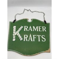 Vintage "KRAMER KRAFTS" Advertising Wood Sign