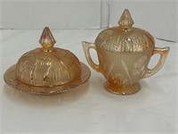 Vintage Jeanette Marigold Carnival Glass Bowls