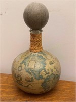Italian Made Leather Globe Covered Decanter