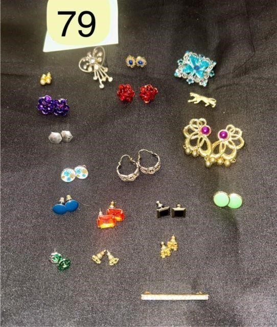 Earring Lot with Brooch