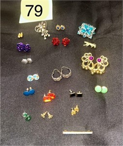 Earring Lot with Brooch