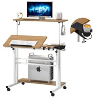 Panta Mobile Standing Desk, Adjustable Rolling Com