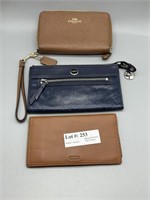 Two Coach Wallets and Coach Checkbook Cover
