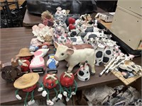 Large lot of assorted, painted ceramic figures
