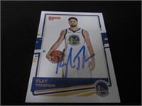 Klay Thompson signed basketball card COA