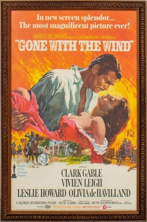 Gone with the Wind Movie Poster, 1968