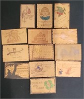 Early 1900's Postcards Made of Leather