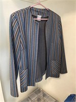 D'Allaird's Striped Unlined Jacket Sz 14