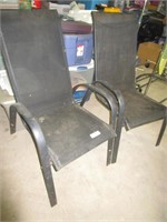 Two Black Patio Chairs