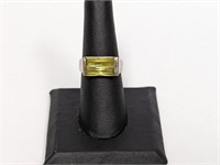 .925 Sterling Yellow Stone Ring Sz 7.5