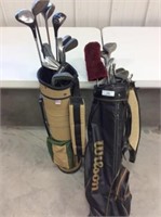 2) Golf Bags & Clubs